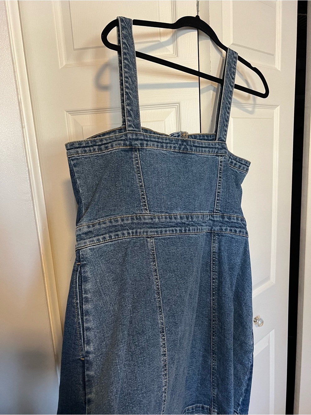 wild fable Blue Denim Mini Dress with Contrast Stitching - Picture 3 of 3